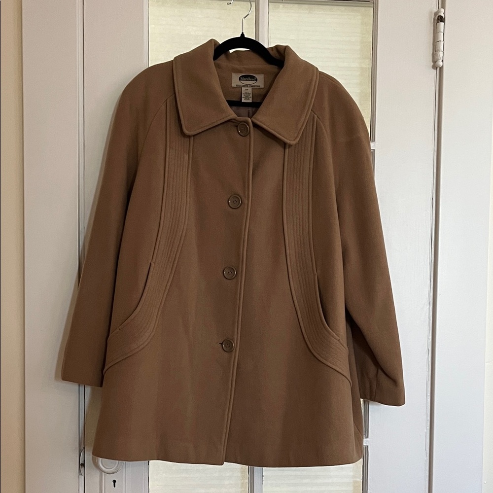 Vintage Wool Coat Camel Tan Color